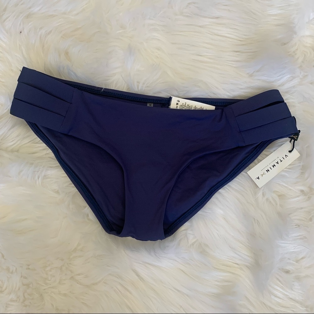 Vitamin A Emilia navy blue bikini bottoms